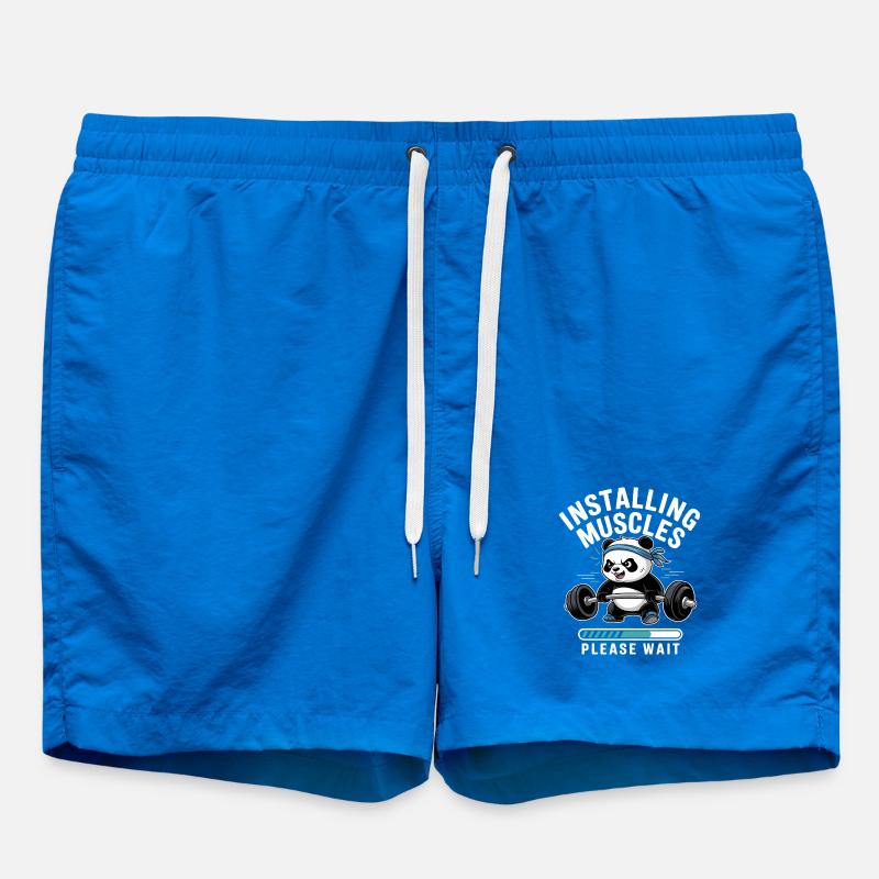 Panda Strength Building – Please Wait - Swim Trunks - cobalt blue