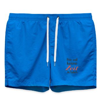Time for people instead of excuses - Swim Trunks - cobalt blue - Front