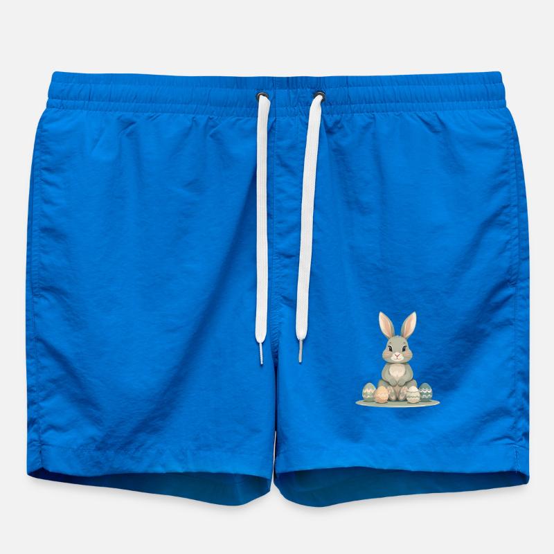 Pastel Bunny Easter Eggs - Swim Trunks - cobalt blue