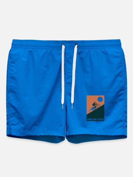Bergauf und trotzdem begeistert | Rennrad - Badeshorts - Cobalt blue