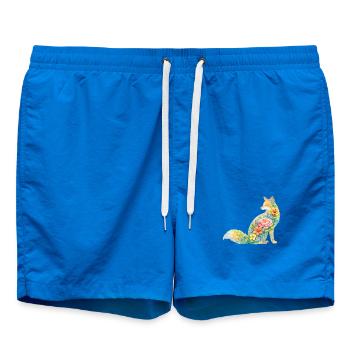 Fleurs en forme d’aquarelle en forme de renards - Short de bain - cobalt blue - Devant - AI Model Male 185 light (185cm)