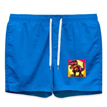 dinosaur - Swim Trunks - cobalt blue - Front - AI Model Male 185 light (185cm)