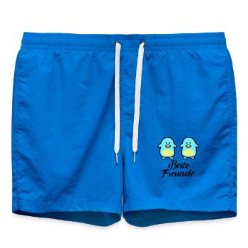 Pinguine Beste Freunde - Badeshorts - Cobalt blue - Vorne - AI Model Male 185 light (185cm)