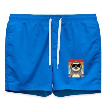 Cool Sloth Sunglasses Retro Animal Shirt - Badeshorts - Cobalt blue - Vorne