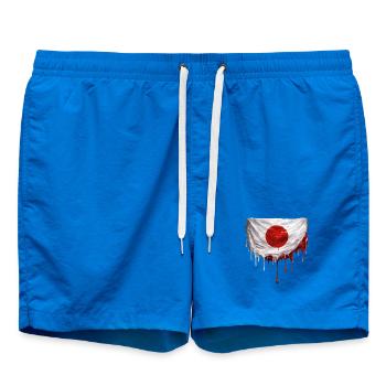 Dripping Japan Flag Art - Swim Trunks - cobalt blue - Front
