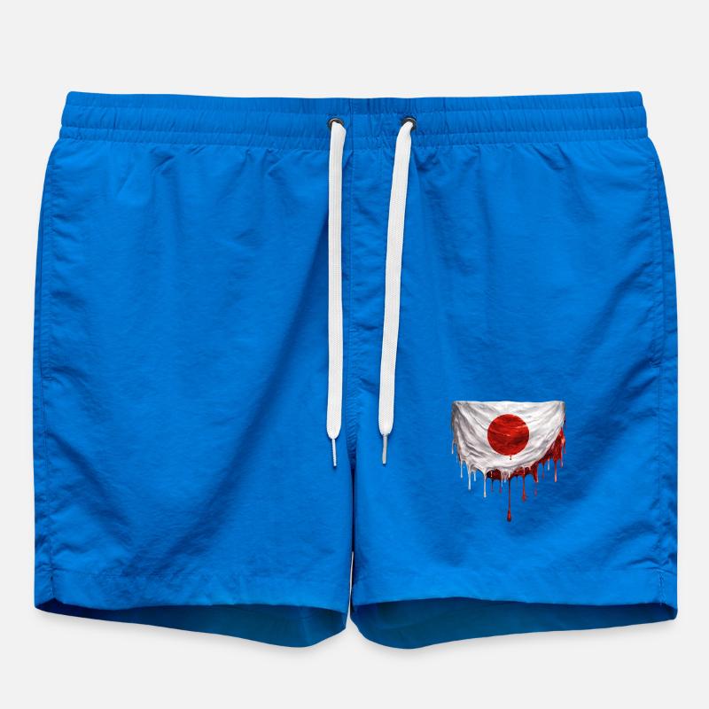 Dripping Japan Flag Art - Swim Trunks - cobalt blue