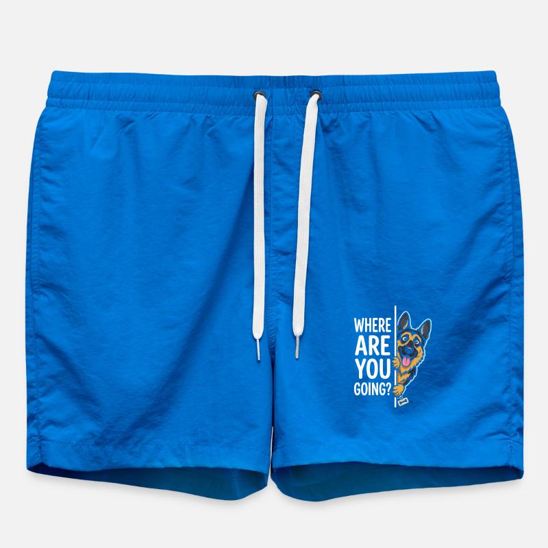 Où vas-tu ? Le chien surveille - Short de bain - cobalt blue
