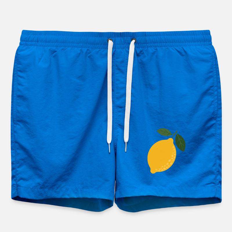 Sunny Lemon with Leaf Duo - Swim Trunks - cobalt blue