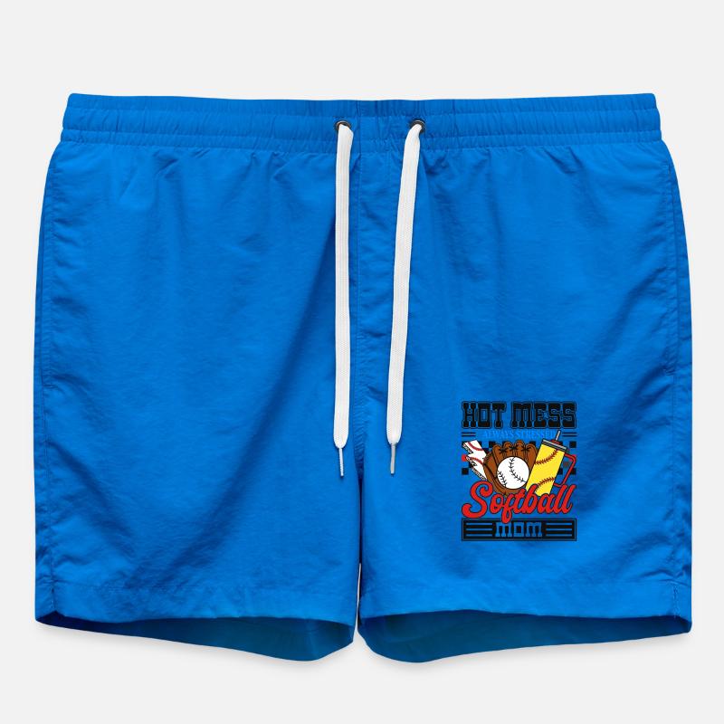 Stressed Softball Mom - Swim Trunks - cobalt blue