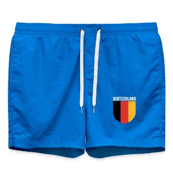 Deutschland Schildflagge Design - Badeshorts - Cobalt blue - Vorne - AI Model Male 185 light (185cm)