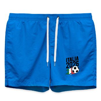 Italia 2026 Fußball Flamme mit Flagge - Badeshorts - Cobalt blue - Vorne