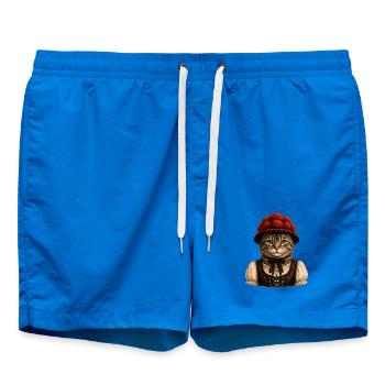 Schwarzwald Katze mit Bollenhut - Badeshorts - Cobalt blue - Vorne