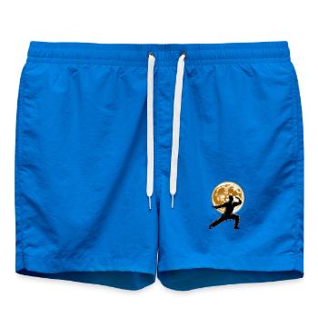 Tai Chi Zen Meditation – Chi Qigong Training - Swim Trunks - cobalt blue - Front - AI Model Male 185 light (185cm)