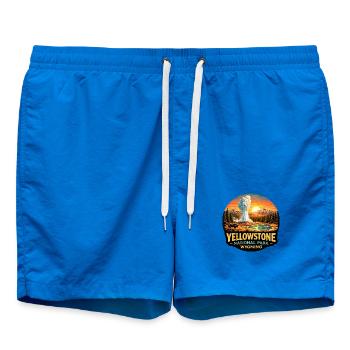 Yellowstone National Park Adventure Nature - Swim Trunks - cobalt blue - Front - AI Model Male 185 light (185cm)