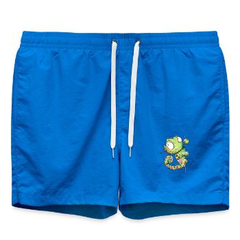 Buntes Chamäleon Reptil Farbwechsel Cartoon Tier H - Badeshorts - Cobalt blue - Vorne - AI Model Male 185 light (185cm)