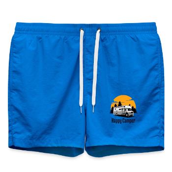 Happy Camper, Produkte für Camping Liebhaber - Badeshorts - Cobalt blue - Vorne - AI Model Male 185 light (185cm)