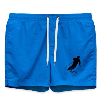 Skifahrer Silhouette – Motiv für Wintersportler - Badeshorts - Cobalt blue - Vorne - AI Model Male 185 light (185cm)