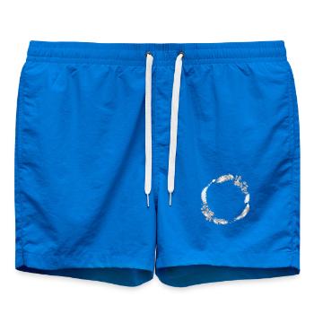 cadre délicat fait de plumes et de feuilles argentées - Short de bain - cobalt blue - Devant - AI Model Male 185 light (185cm)