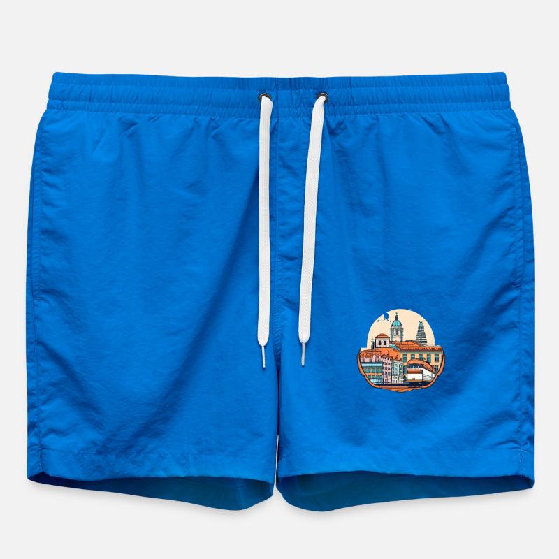Vivid City Tramscape - Swim Trunks - cobalt blue