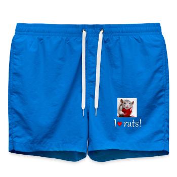 Ratte mit Herz - Badeshorts - Cobalt blue - Vorne - AI Model Male 185 light (185cm)