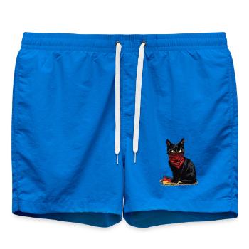 Black Cat Antifa - Schwarze Katze - Badeshorts - Cobalt blue - Vorne