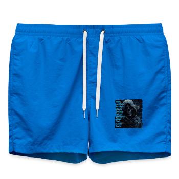 Illustration d'un visage de squelette sombre - Short de bain - cobalt blue - Devant - AI Model Male 185 light (185cm)