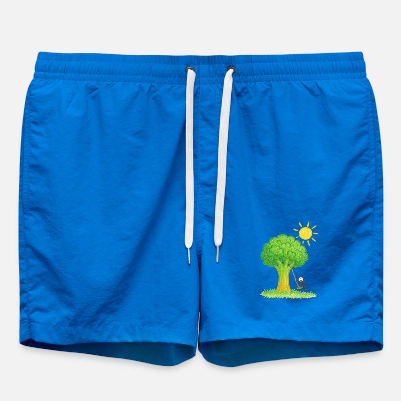 Broccoli Tree Swingin’ Days - Swim Trunks - cobalt blue