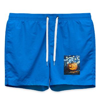 Kürbis Halloween Van Gogh Style Starry Night - Badeshorts - Cobalt blue - Vorne