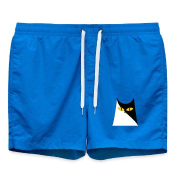 Chat aux yeux jaunes - Short de bain - cobalt blue - Devant - AI Model Male 185 light (185cm)