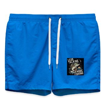Weniger Reden Mehr Angeln - Badeshorts - Cobalt blue - Vorne - AI Model Male 185 light (185cm)