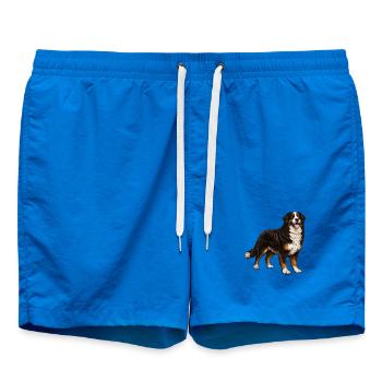 Illustration vintage du chien de montagne bernois – Loyauté du chien - Short de bain - cobalt blue - Devant - AI Model Male 185 light (185cm)