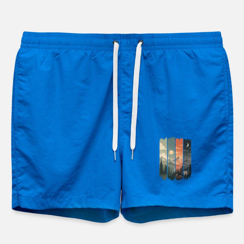 Sylvan signs: mountains and huts - Swim Trunks - cobalt blue