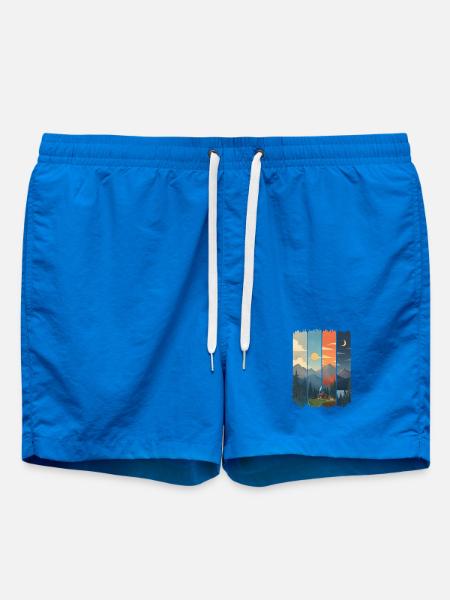 Horizons in four mountain panels - Swim Trunks - cobalt blue