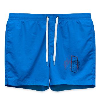 Abstraktes Spiegelbild Porträt Design - Badeshorts - Cobalt blue - Vorne - AI Model Male 185 light (185cm)
