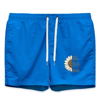 Sunflower Quote Be Kind - Swim Trunks - cobalt blue - Front - AI Model Male 185 light (185cm)