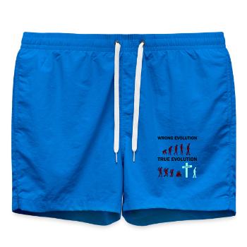 Evolution zum Kreuz: Glaube gewinnt - Badeshorts - Cobalt blue - Vorne - AI Model Male 185 light (185cm)