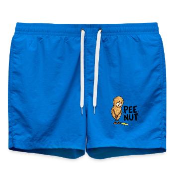 Pee Nut – Lustige Erdnuss mit Pfütze und Wortspiel - Badeshorts - Cobalt blue - Vorne - AI Model Male 185 light (185cm)