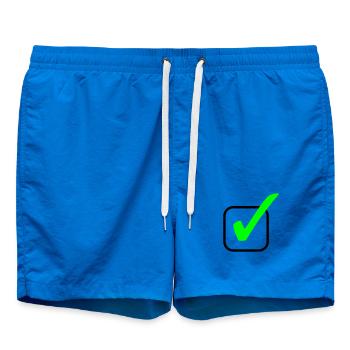 Neon-Grüner Haken Print - Badeshorts - Cobalt blue - Vorne - AI Model Male 185 light (185cm)