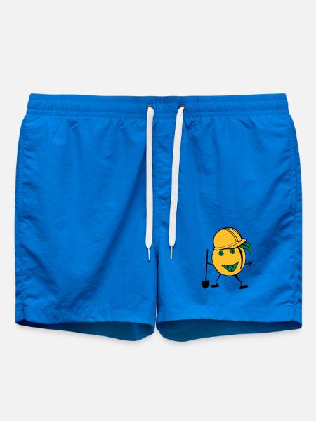 orange construction worker - Swim Trunks - cobalt blue