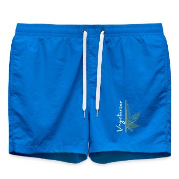 Vegetarian / cannabis / cannabis leaf / hemp - Swim Trunks - cobalt blue - Front