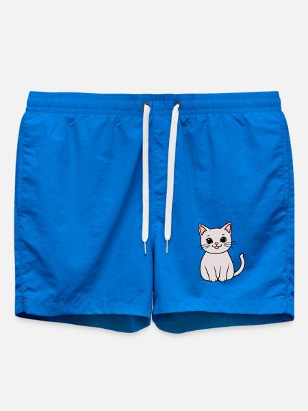 gray kitten - Swim Trunks - cobalt blue