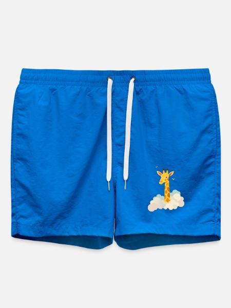 Gentle giraffe above the clouds – Dreamlike motif - Swim Trunks - cobalt blue