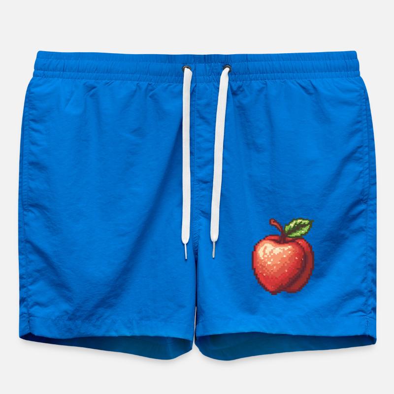 Retro Pixel Apple - Swim Trunks - cobalt blue