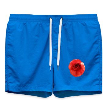 Motif fleur de rose rouge grand - Short de bain - cobalt blue - Devant - AI Model Male 185 light (185cm)