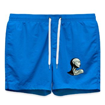 Portrait à la ligne verte dans l’ombre - Short de bain - cobalt blue - Devant - AI Model Male 185 light (185cm)