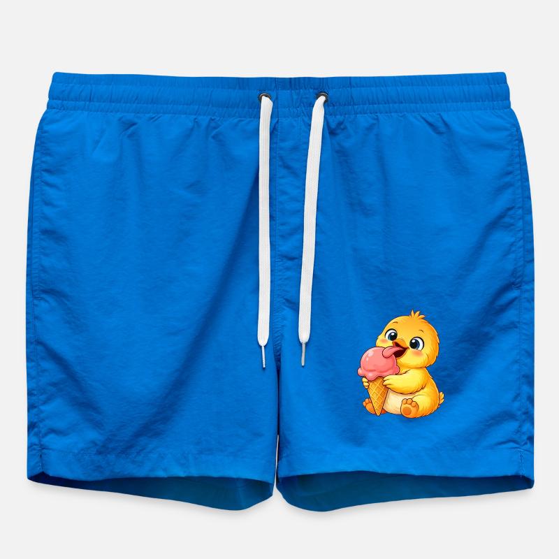 Süßes Küken mit Eis Cartoon - Badeshorts - Cobalt blue