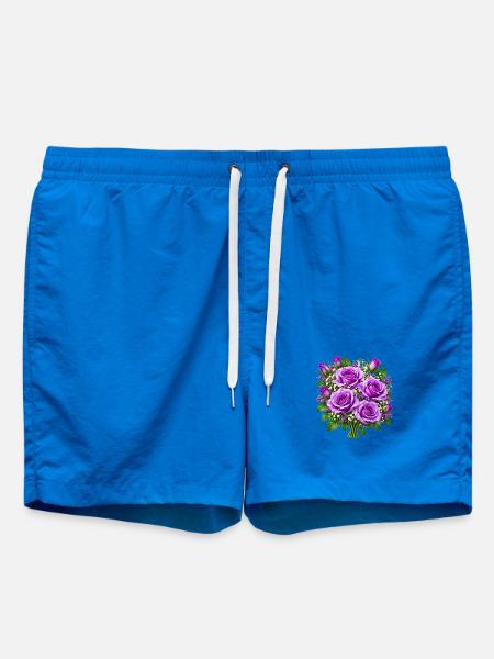 Lavendelrosen-Straußdruck - Badeshorts - Cobalt blue