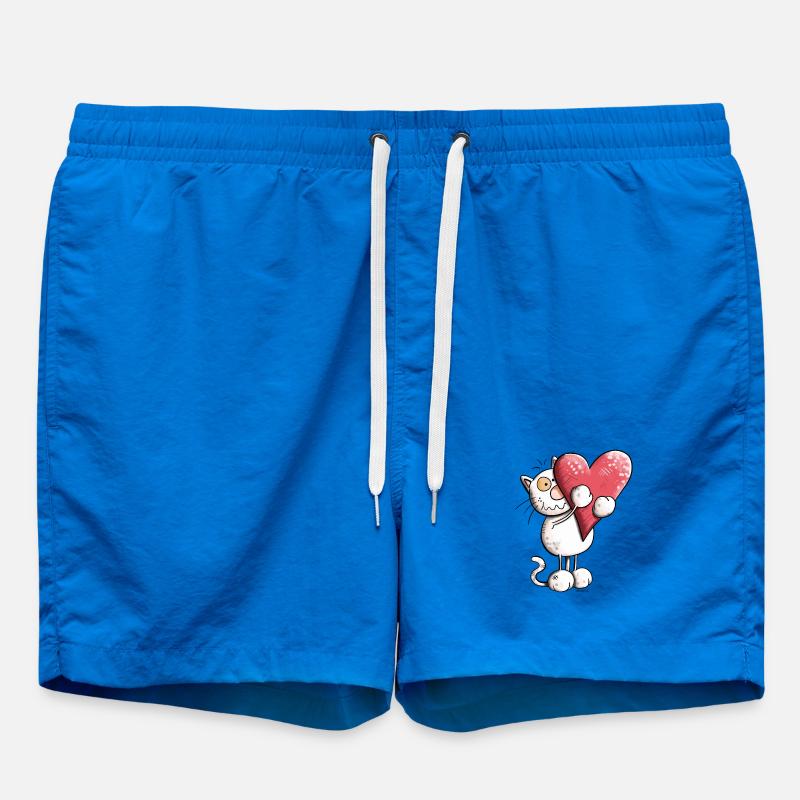 Chat avec coeur - Short de bain - cobalt blue