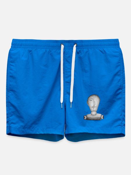 Drawing doll drawn - Swim Trunks - cobalt blue
