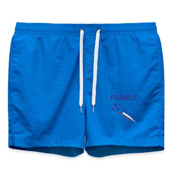 Ballon de Foot Kawaii aux Couleurs de la France - Short de bain - cobalt blue - Devant - AI Model Male 185 light (185cm)